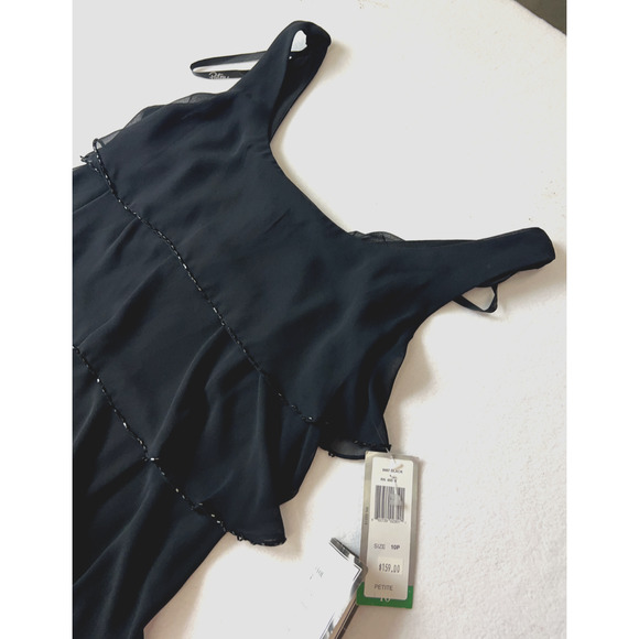 Patra Women's Black Sleeveless Cocktail Dress Size 10p Ruffles Party Cruise NWT - Picture 7 of 16